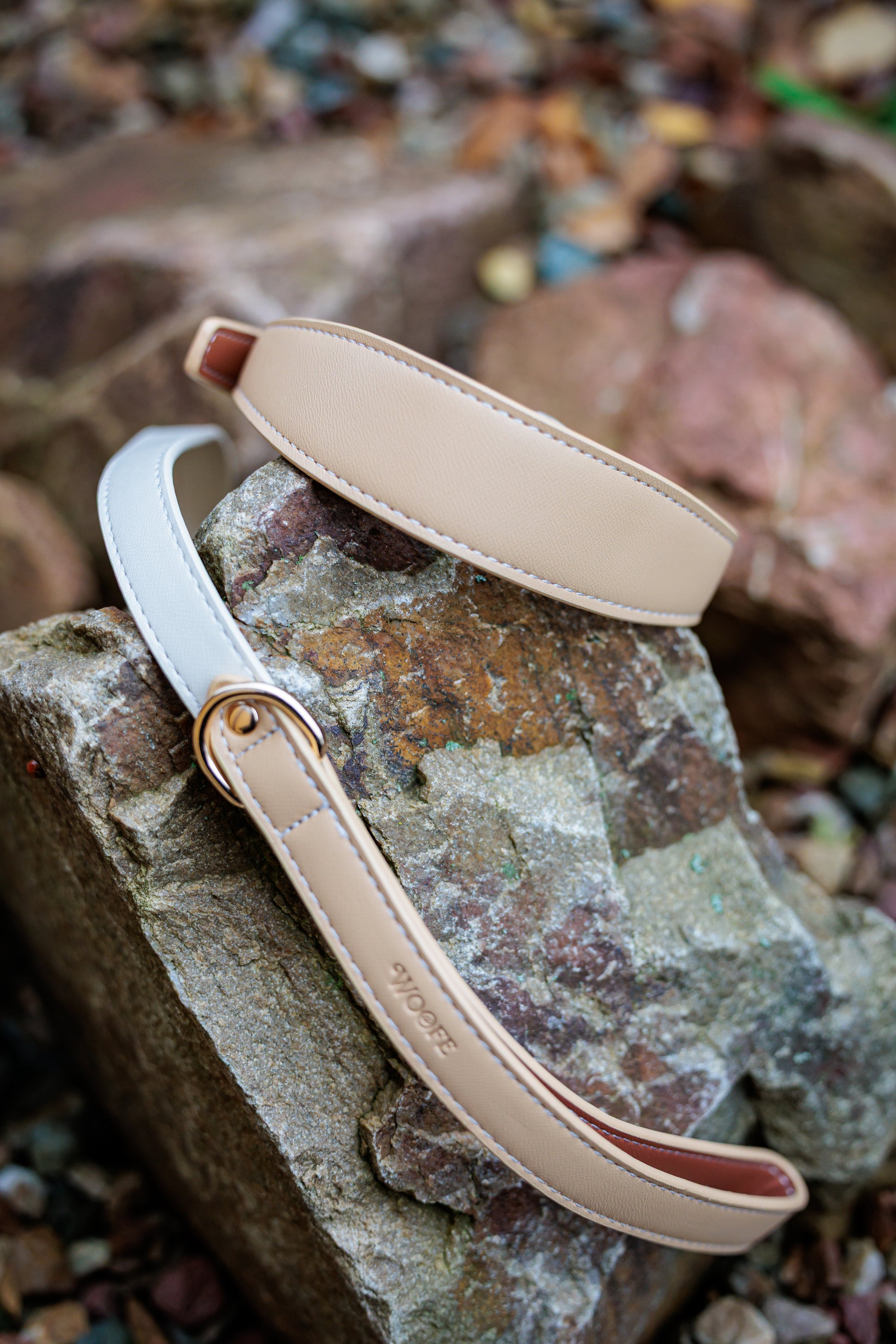 Beige Vegan Leather Collar Mijn winkel