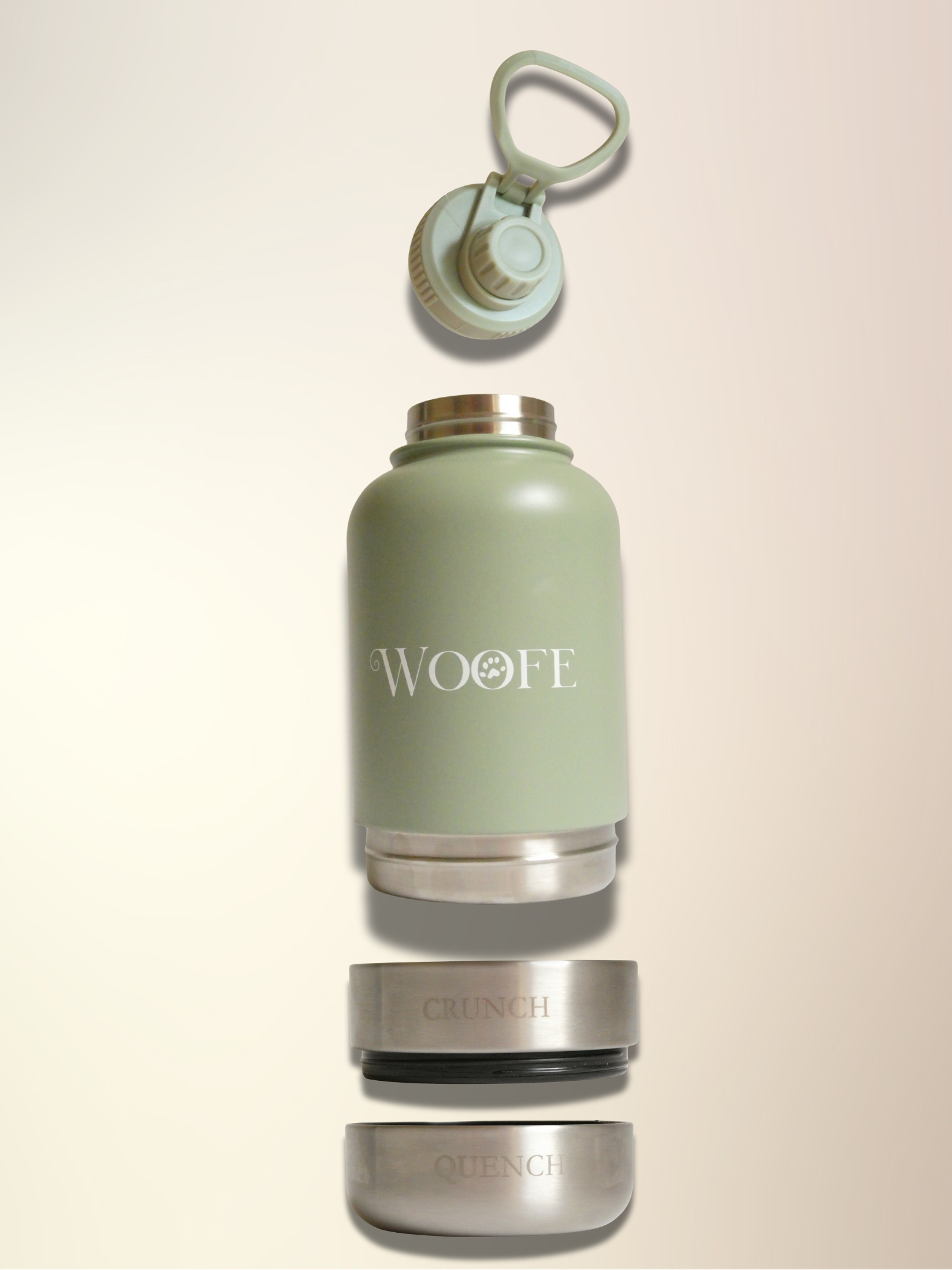 3 in 1 Water Bottle - Matcha Green Woofe